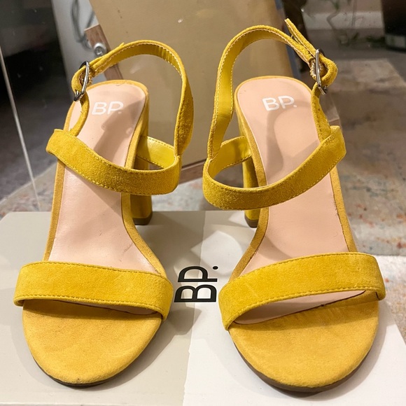 BP. Lula Slingback Sandal Mustard Yellow Suede Size 5 - Picture 6 of 9